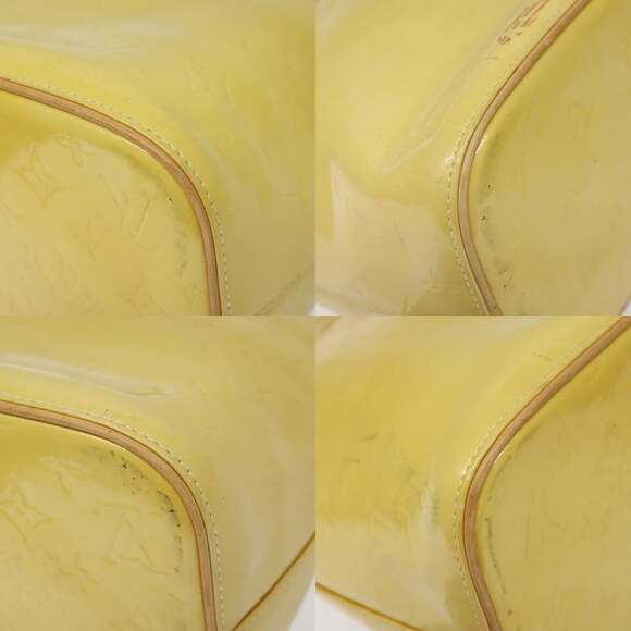 LOUIS VUITTON Monogram Vernis Houston Hand Bag Lime Yellow M91055 - Picture 10 of 13